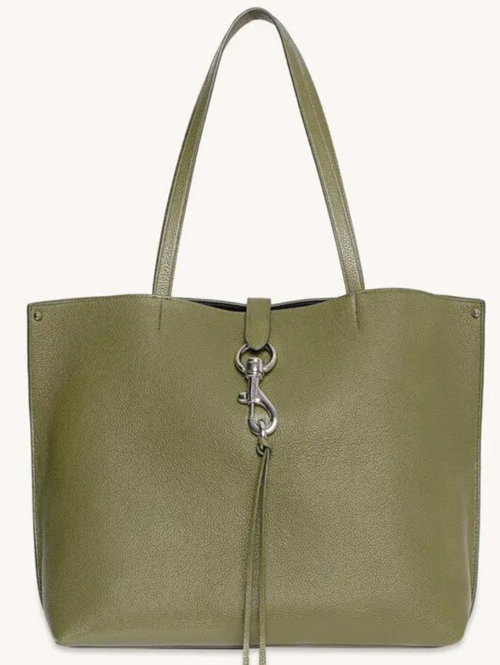 REBECCA MINKOFF | Olive Green Women's Leather Tote Bag